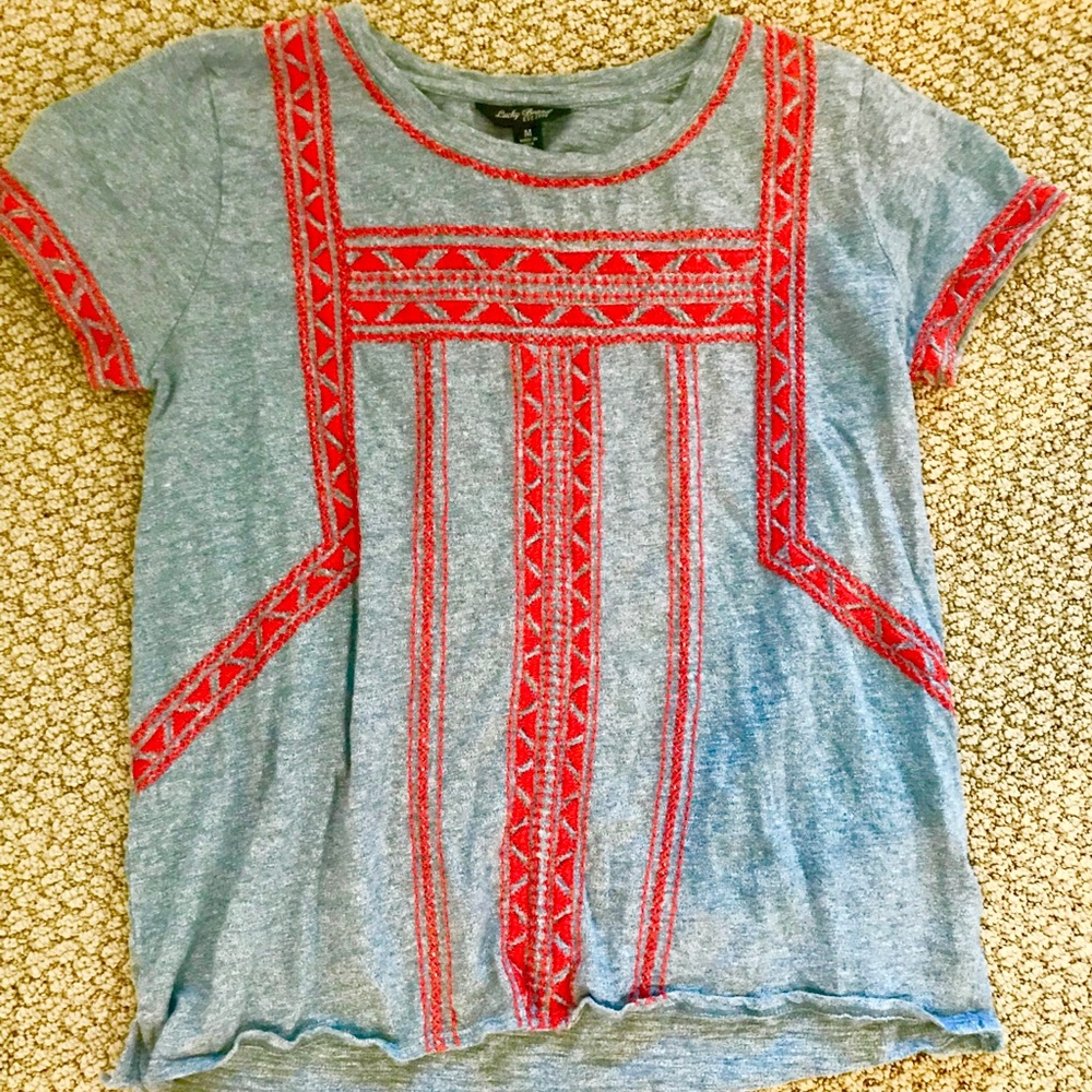 LUCKY BRAND embroidered top